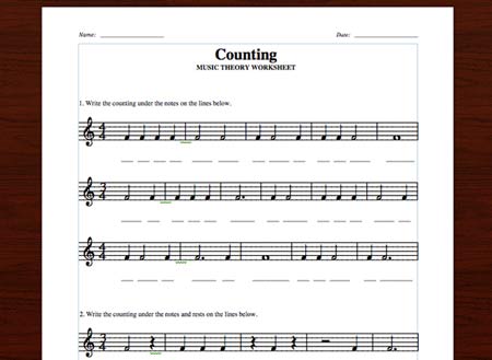 Time Signatures & Counting  Free Printable Theory Worksheets