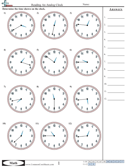 Time Worksheets