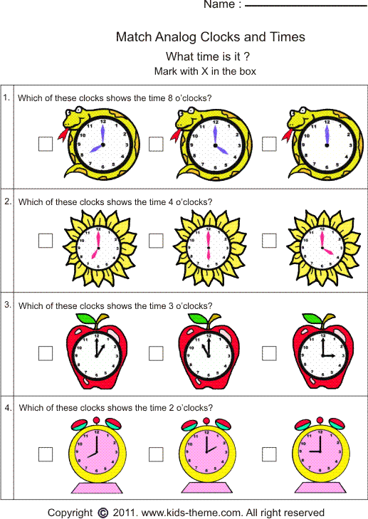 Time Worksheets