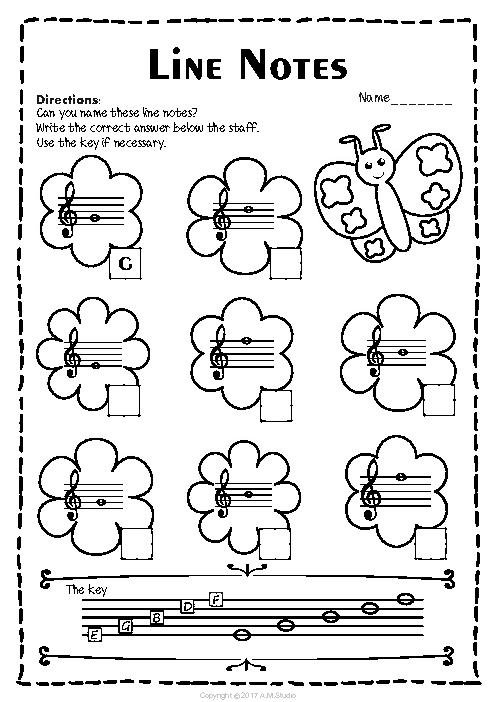 Treble Clef Note Naming Worksheets For Spring