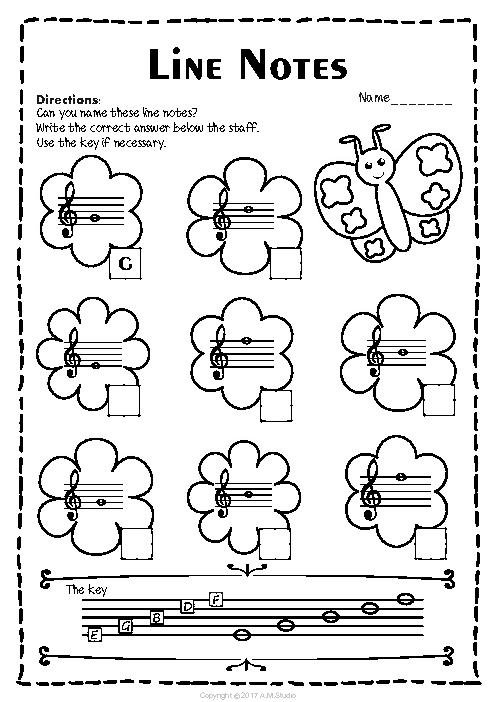 Treble Clef Note Naming Worksheets For Spring