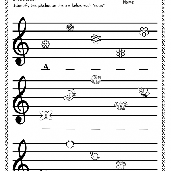 Treble Clef Note Naming Worksheets For Spring   Anastasiya