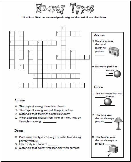 Types Of Energy Worksheets Free Worksheets Library