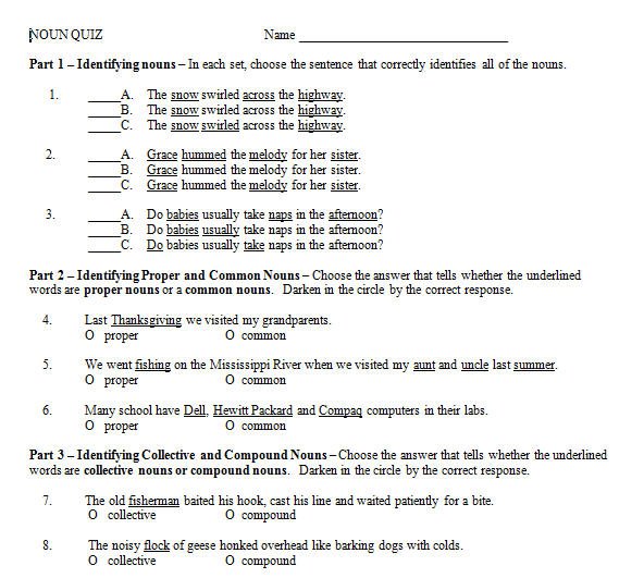 Types Of Nouns Worksheet Free Worksheets Library