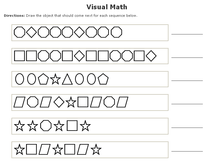 Visual Math Worksheets Maker Sample