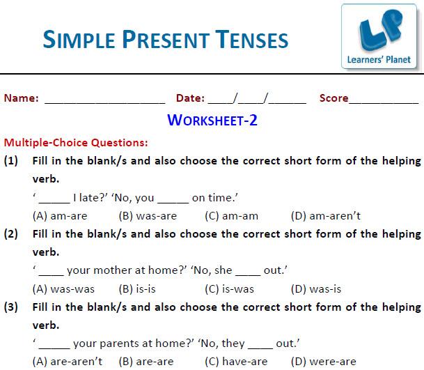 Worksheet Of English Grammar For Class 7