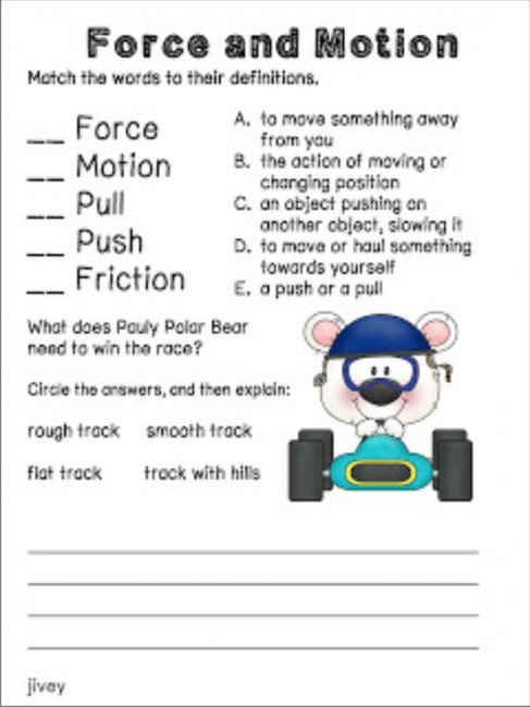 Worksheets On Force And Motion Free Worksheets Library