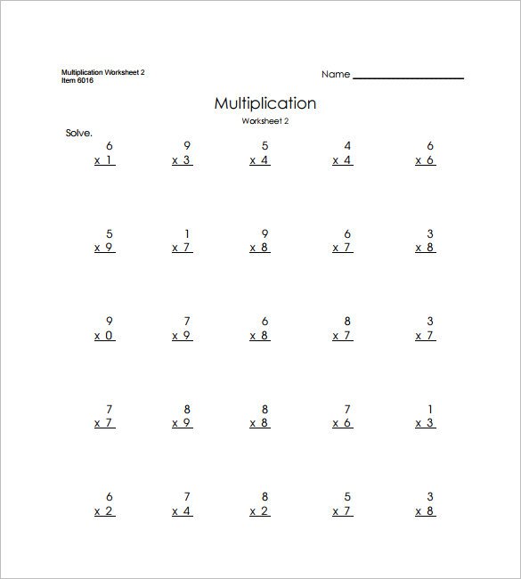 Grade 2 Multiplication Worksheets Pdf