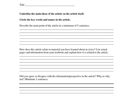 18 Summary Worksheet, Summarization Test Printable Worksheet With