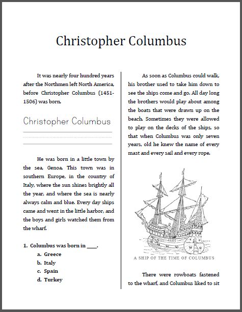 190 Best Activities For Columbus Day Images On Free Worksheets Samples