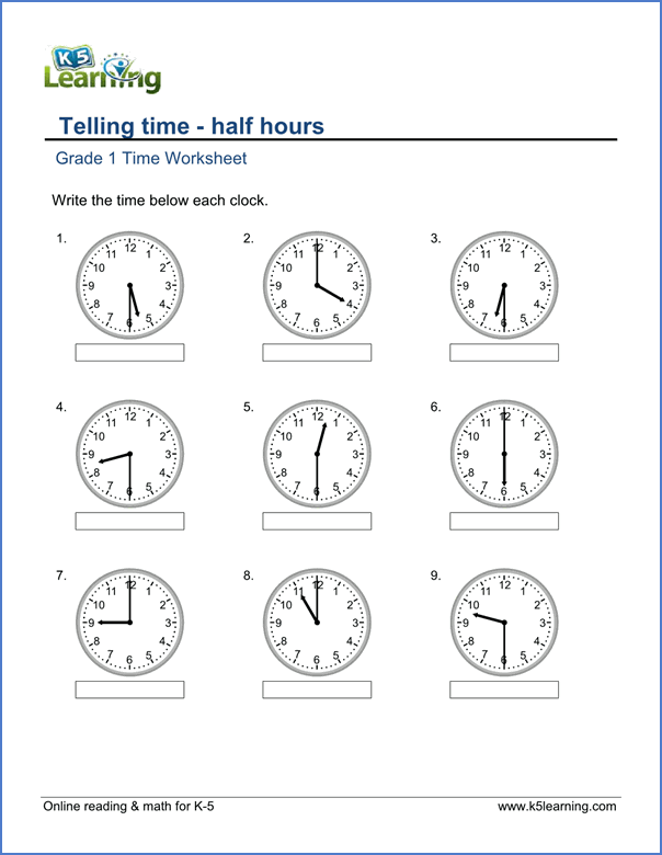 1st Grade Telling Time