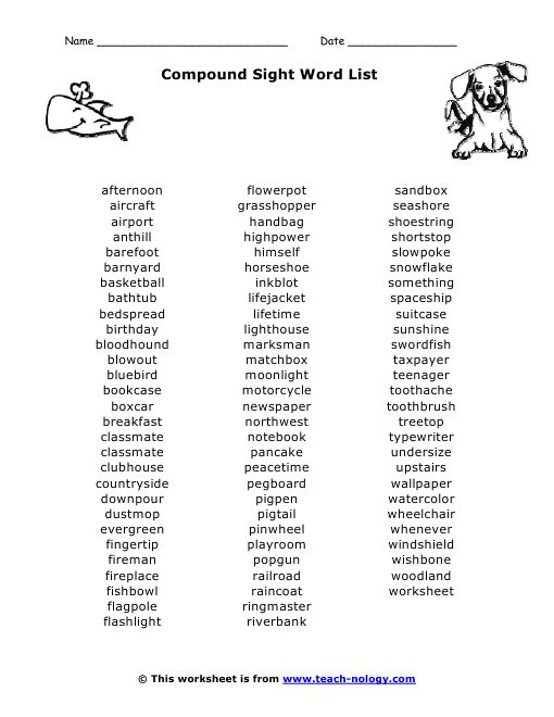 216 Best Compound Words Images On Free Worksheets Samples