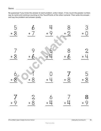 29 Best Touch Math Images On Free Worksheets Samples