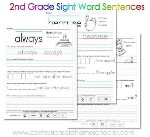 2nd Grade Sight Word Sentences