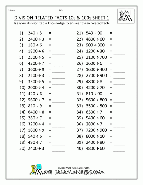 4th Grade Math Worksheets Ordering Decimals 1dp 2ansrintable To