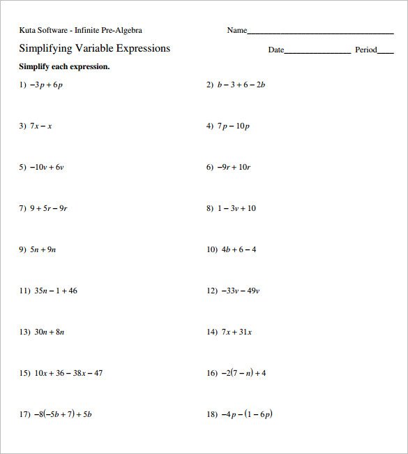 7th Grade Equations Worksheets