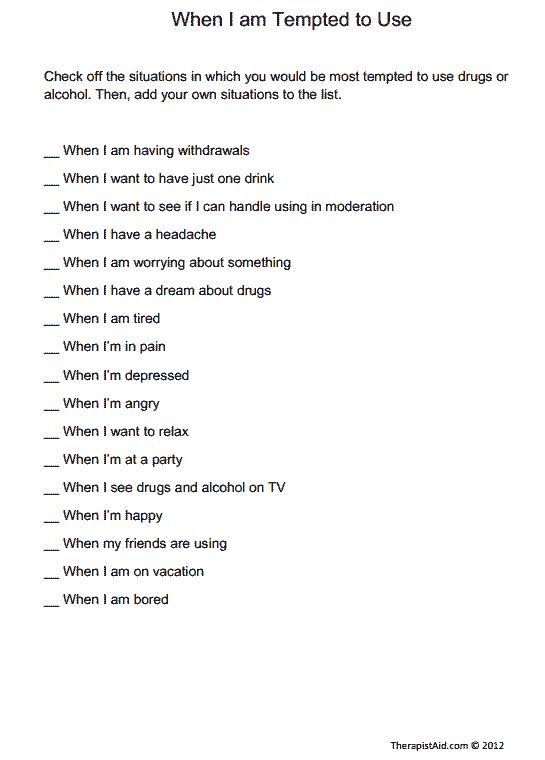 8 Best Images About Recovery Group On Free Worksheets Samples