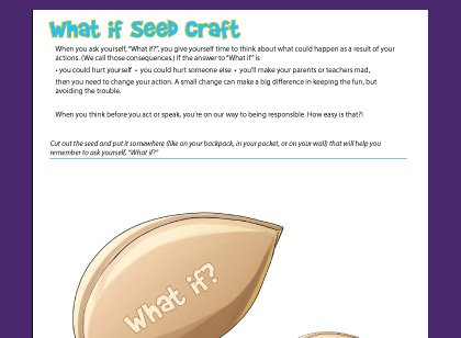 Activity To Teach Children To Think Before They Act  Plant A Seed
