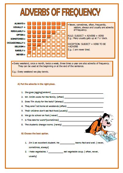 Adverbs Of Frequency Worksheets Free Worksheets Library