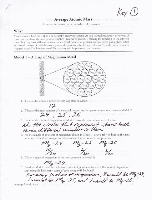 Average Atomic Mass Worksheet Answer Key Worksheet Average Atomic Average Atomic Mass Worksheet Answer Key Worksheet Average Atomic