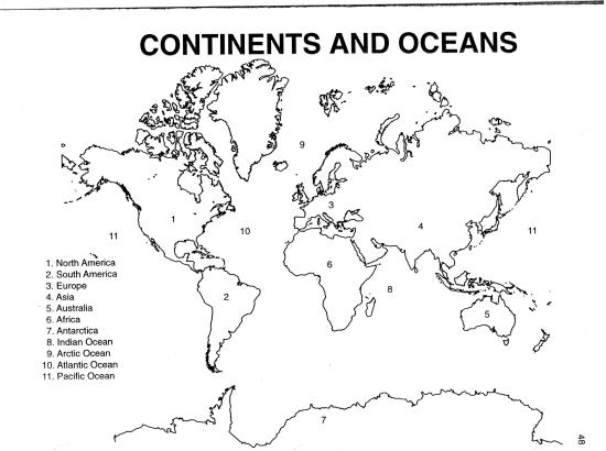 Best Photos Of Blank Continent Map To Label