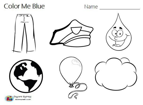 Blue Worksheets For Kindergarten