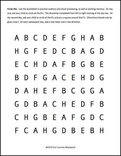 Brain Training Activities For Visual Attention And Visual Processing ...