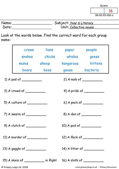 Collective Nouns Worksheets For Grade 2 Free Worksheets Library