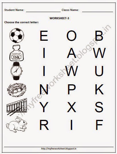 English Free Worksheets Download For Nursery, Kindergarten Kids | Free