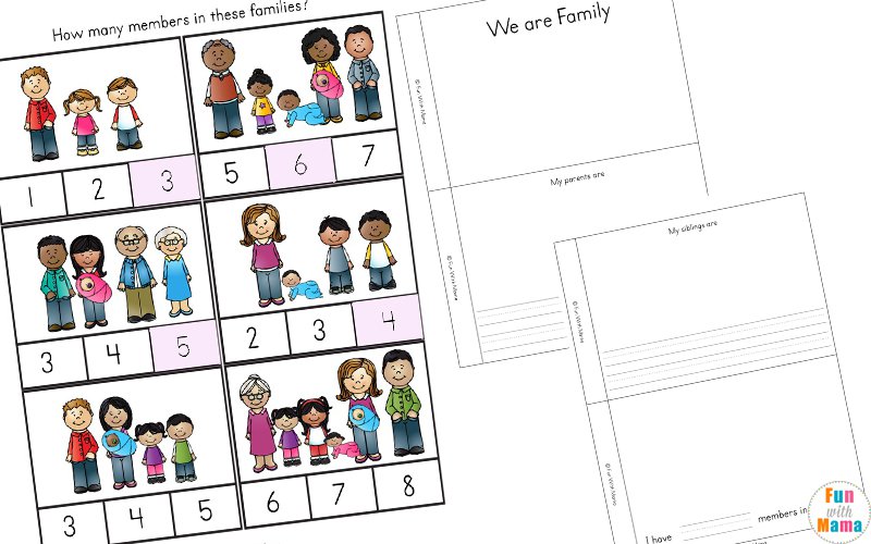 Family Theme Preschool And Family Worksheets For Kindergarten