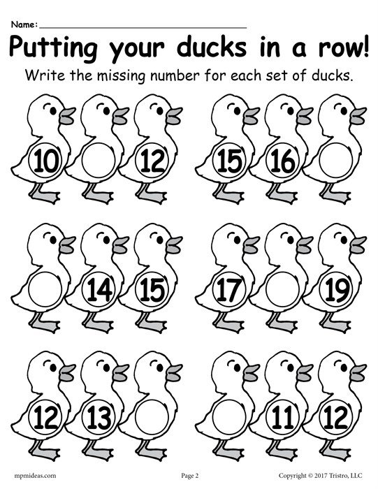 Fill In The Missing Numbers  Spring Number Worksheets (1