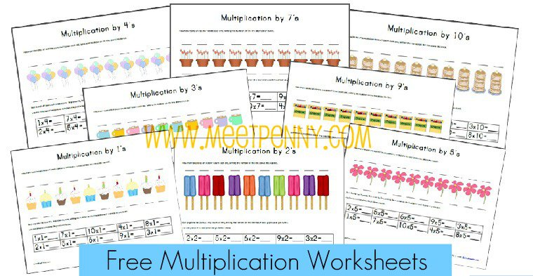 Free Multiplication Worksheets & Fact Cards {with Visual Cues