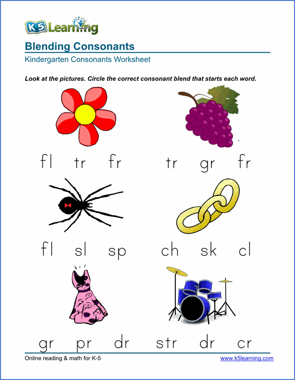Free Preschool & Kindergarten Consonants Worksheets