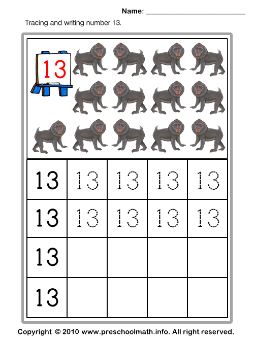 Free Preschool Writing Number Worksheets