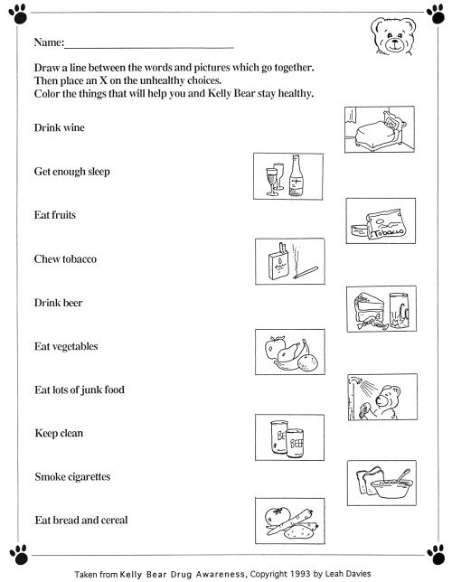 Free Printable Health Worksheets Free Worksheets Library