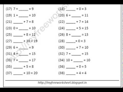 Grade 2 Maths Missing Addend Worksheets