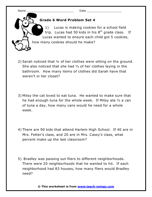 Grade Math Word Problems Worksheets   Kelpies