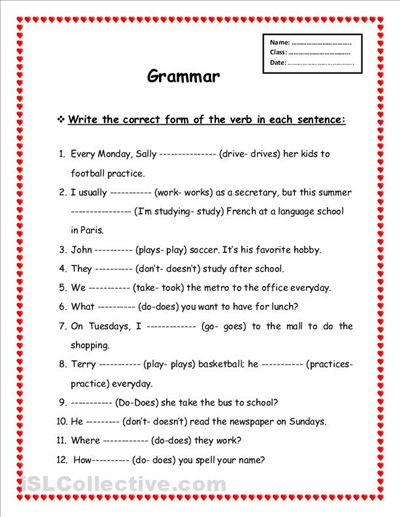 Grammar Printable Worksheets Free Worksheets Library | Free Worksheets