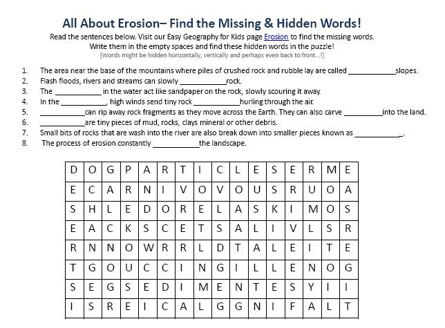 Image Of Erosion Worksheet