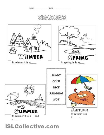 Image Result For Coloring Seasons For Preschoolers