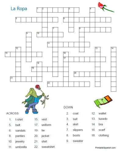la-ropa-crossword-1-printable-spanish-free-worksheets-samples