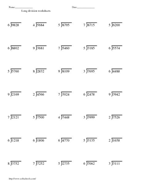 Long Division Practice Worksheets Free Worksheets Library