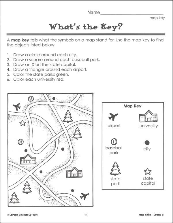 Map Skills Worksheets 2nd Grade Free Worksheets Library