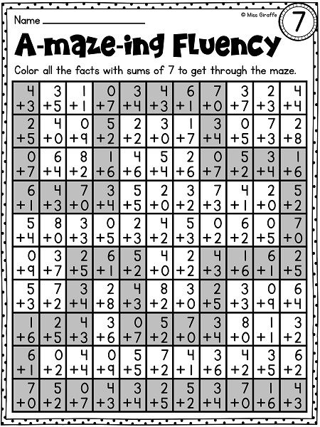Math Fluency Worksheets Free Worksheets Library