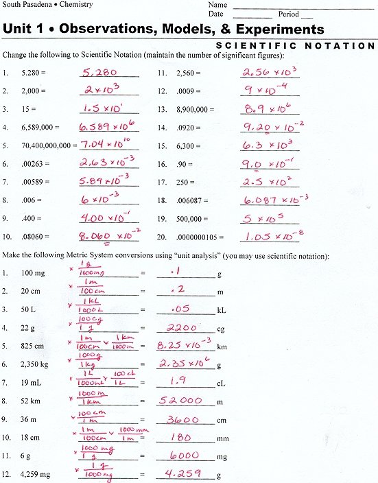 Metrics And Measurement Worksheet Answers Free Worksheets Library