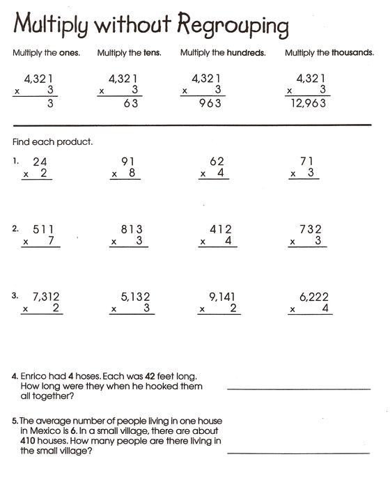 Multiplication With Regrouping Worksheets Free Worksheets Library