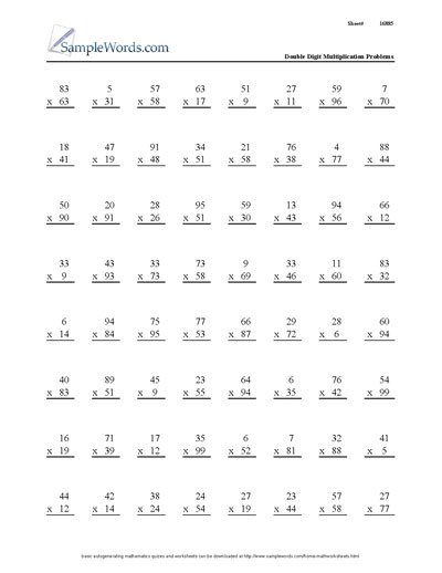 Multiplication Worksheets 5th Grade Free Worksheets Library