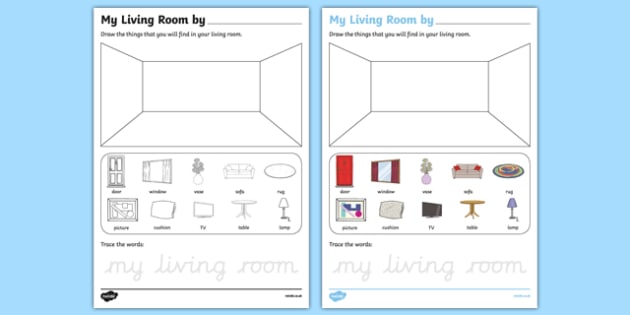 My Living Room Aistear Follow On Worksheet