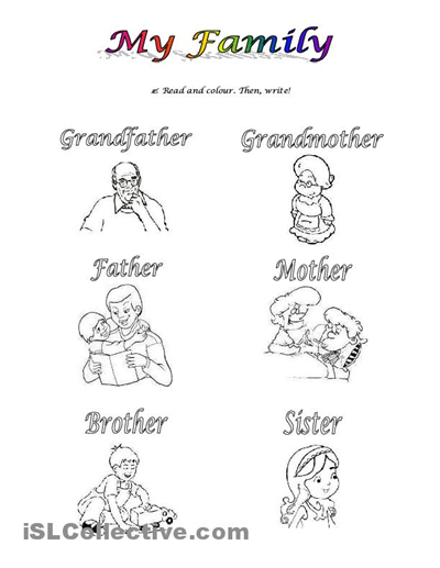 My+family+worksheet+kindergarten