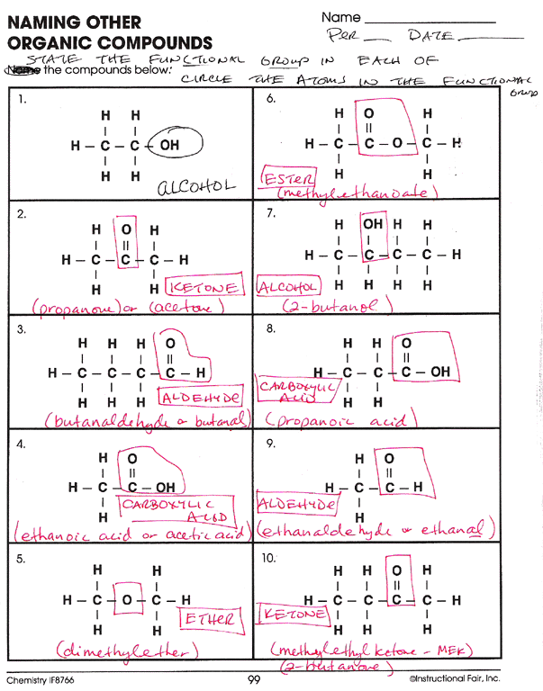 Organic Compound Worksheet Free Worksheets Library